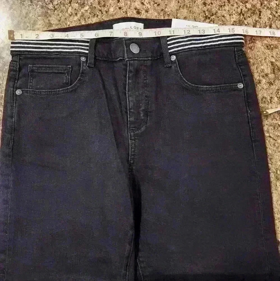 Women's Loft Modern Skinny Black Embroidered Waist Jeans Size 10 - Picture 8 of 9